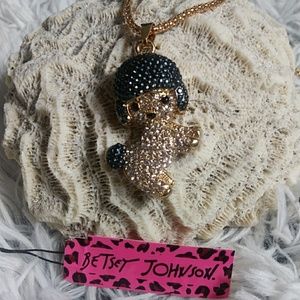 Betsey Johnson poodle wearing helmet necklace